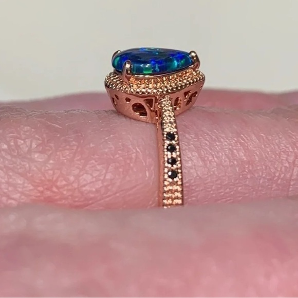 Fragrant Jewels Blue Opal Lovely Ring - Size 8 - Picture 9 of 10
